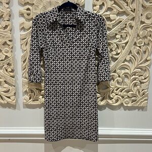 Tommy Hilfiger Black and White Patterned Dress